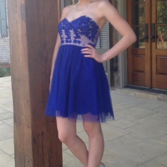 Sparkly Blue Semi-Formal Dress - Picture 5 of 5